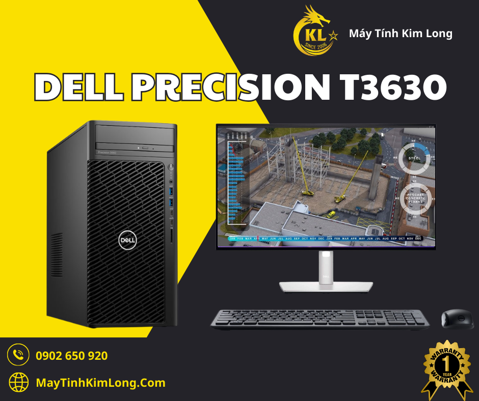 Máy trạm Dell Precision T3630/E-2136/Ram 16GB/SSD 256GB/VGA M2000 4GB - Cấu hình 1